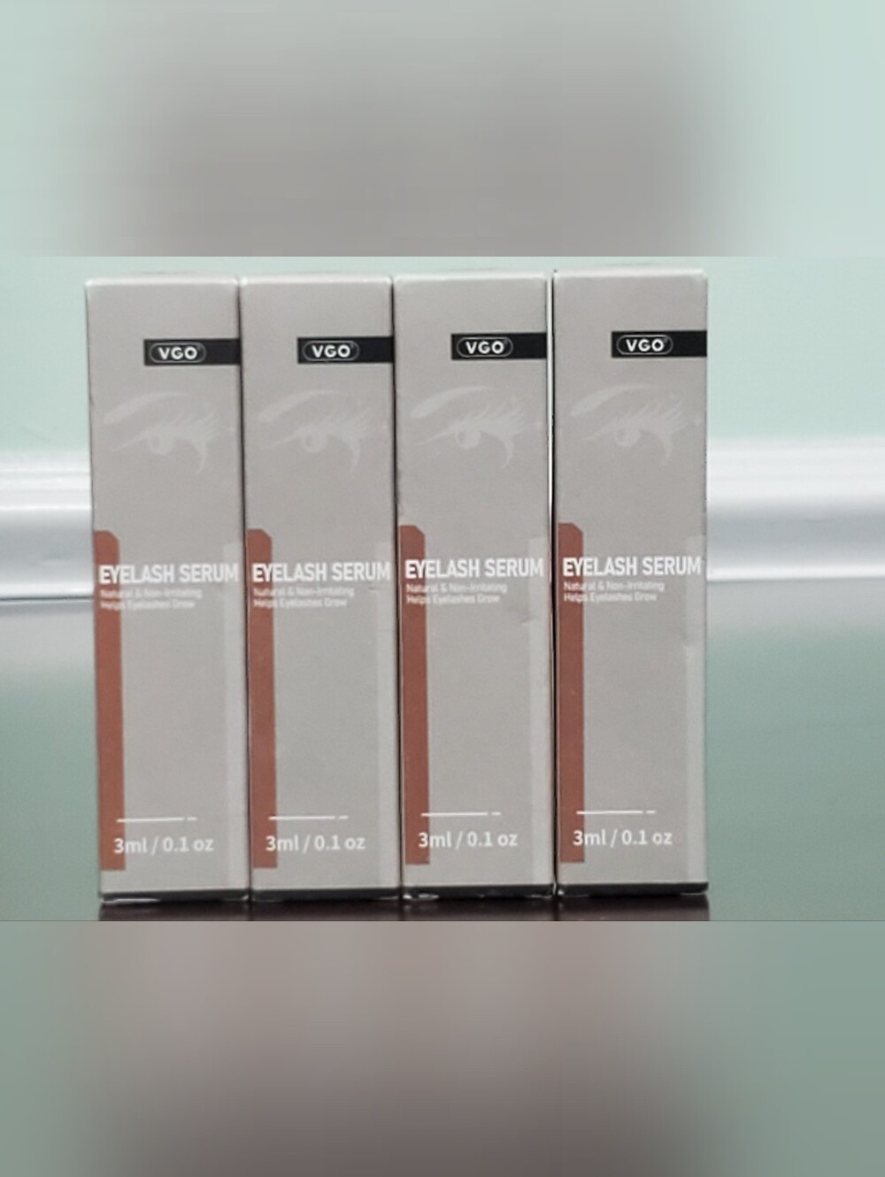Lot of 4 VGO Eyelash Serum 3ml / 0.1oz Lash Enhancer Natural Exp 12/26